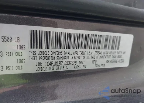 2020 Jeep Cherokee Altitude 4X4 from USA, damaged, VIN 1C4PJMLB7LD537879